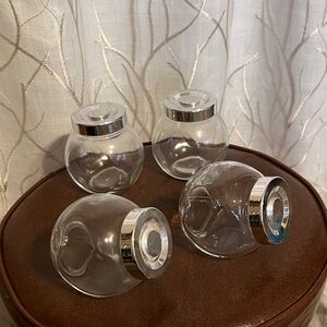 Elegant Glass Jars with Silver Lids